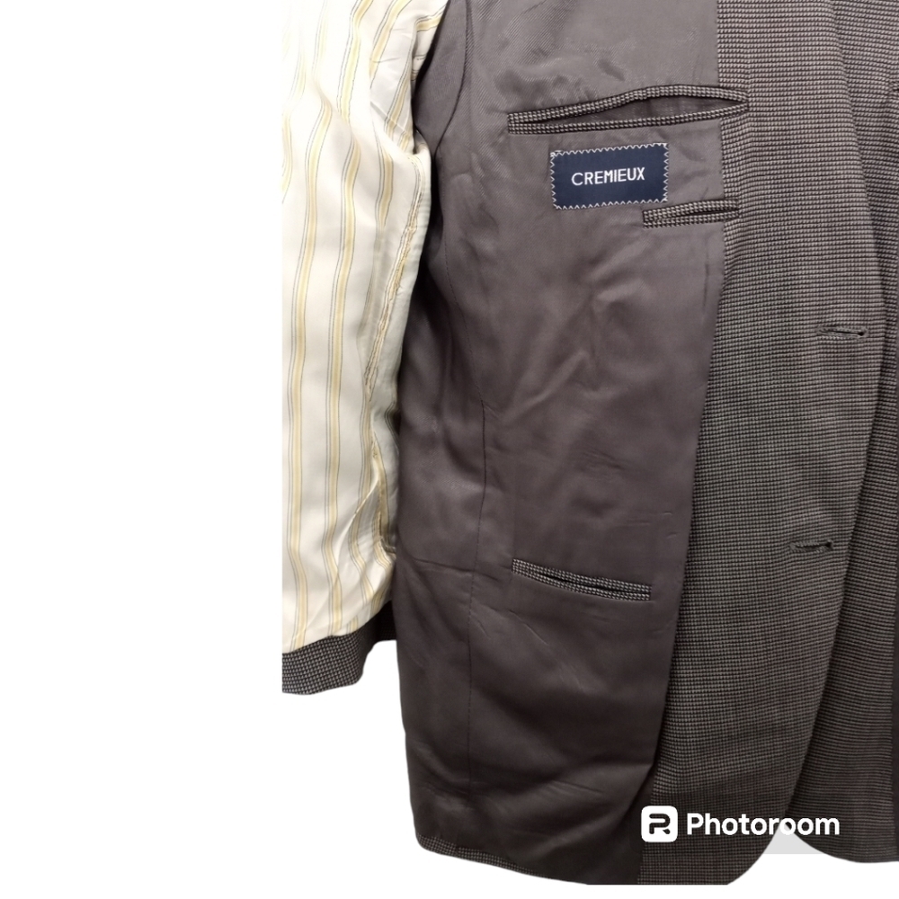 Daniel Cremieux Classic Nailhead Sport Jacket Charcoal Gray Mens 42R - Picture 7 of 15